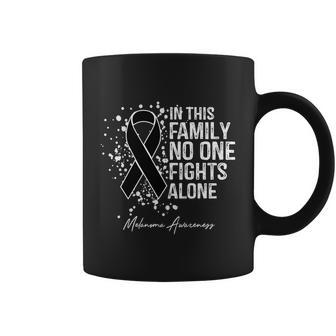 Melanoma Awareness In This Family No One Fights Alone Cute Gift Coffee Mug - Monsterry