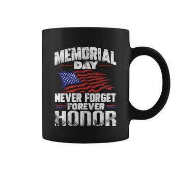 Memorial Day Never Forget Forever Honor Retro American Flag Gift Coffee Mug