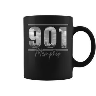 Memphis 901 Area Code Skyline Tennessee Vintage Coffee Mug - Thegiftio UK