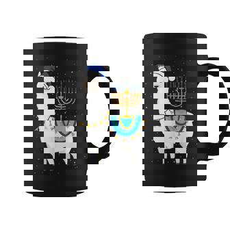 Menorah Hanukkah Llama Cute Alpaca Chanukah Christmas Pajama Coffee Mug - Thegiftio