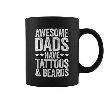 Mens Awesome Dads Have Tattoos And Beards Fathers Day Coffee Mug - Thegiftio UK