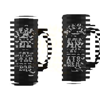 Mens Awesome Dads Have Tattoos And Beards Fathers Day Coffee Mug - Thegiftio