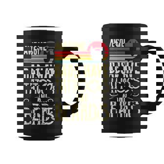 Mens Awesome Dads Have Tattoos And Beards Funny Father Day Coffee Mug - Thegiftio