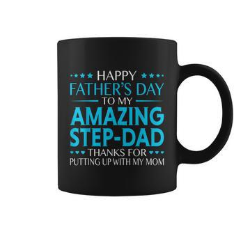 Mens Happy Fathers Day For Amazing Step Dad Funny Fathers Gift Graphic Design Printed Casual Daily Basic Coffee Mug - Thegiftio UK