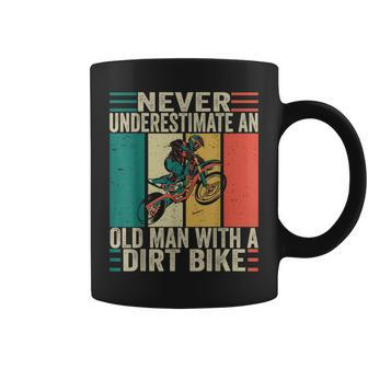 Mens Never Underestimate An Old Man With A Dirt Bike Coffee Mug - Thegiftio UK