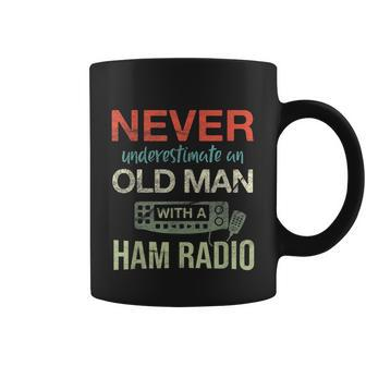 Mens Old Man With A Ham Radio Antenna Ham Radio Operator Coffee Mug - Monsterry