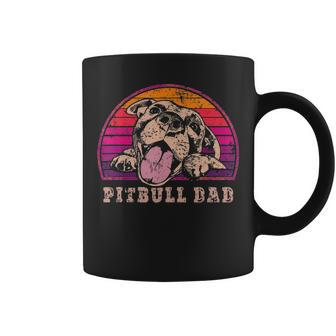 Mens Pitbull Dad Vintage Smiling Pitbull Fathers& Dog Lovers Coffee Mug - Thegiftio UK