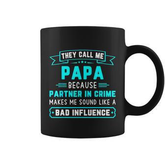 Mens They Call Me Papa Because Partner In Crime Fathers Day Gift Graphic Design Printed Casual Daily Basic Coffee Mug - Thegiftio UK