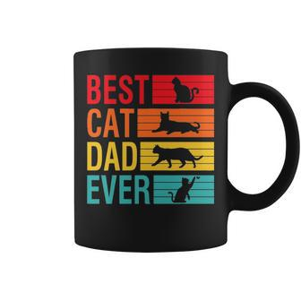 Mens Vintage Best Cat Dad Ever Retro Fathers Day Gift Cat Lovers Coffee Mug - Thegiftio UK