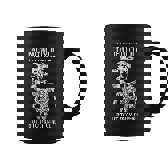 Mentally Ill But Totally Chill Halloween Funny Costume Skeleton Graphic Design Printed Casual Daily Basic Coffee Mug - Thegiftio