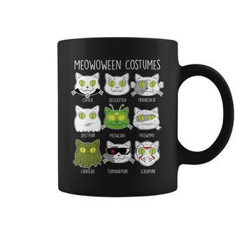 Meowoween Costumes Funny Cat Halloween Graphic Design Printed Casual Daily Basic Coffee Mug - Thegiftio UK