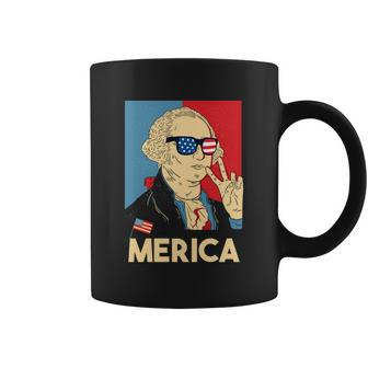 Merica George Washington 4Th Of July Usa Flag Funny American Gift Coffee Mug - Monsterry UK