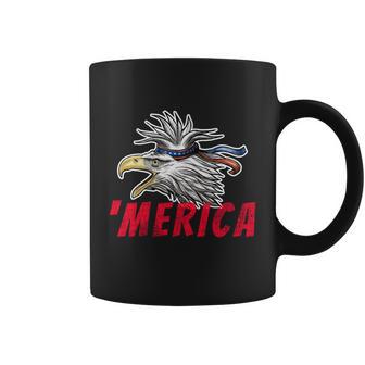 Merica Usa Bald Eagle Mullet Distressed 4Th Of July Gift Funny Gift Coffee Mug - Monsterry