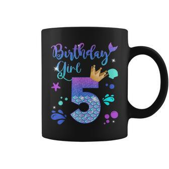 Mermaid Birthday Girl 5 Year Old Its My 5Th Bday Mermaid Coffee Mug - Thegiftio UK