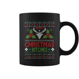 Merry Christmas Bitches Ugly Christmas Sweater Graphic Design Printed Casual Daily Basic Coffee Mug - Thegiftio UK