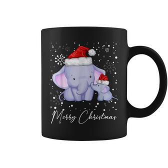Merry Christmas Funny Elephants Santa Hat Snow For Men Women Coffee Mug - Thegiftio UK