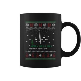Merry Qrst Mas And Happy New Year Ugly Christmas Sweater Graphic Design Printed Casual Daily Basic Coffee Mug - Thegiftio UK