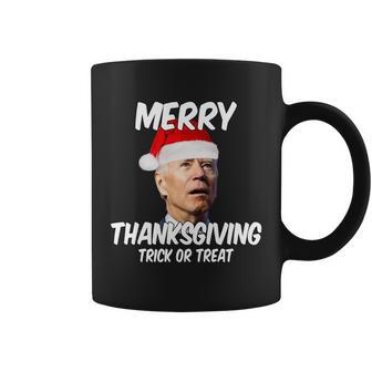 Merry Thanksgiving Trick Or Treat Funny Christmas Joe Biden Tshirt Coffee Mug - Monsterry
