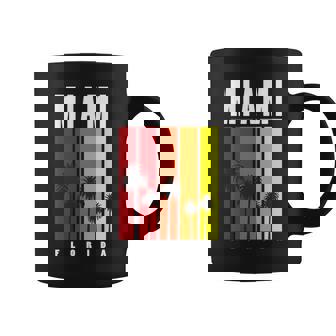 Miami Florida Vintage Stripes Graphic Design Printed Casual Daily Basic Coffee Mug - Thegiftio