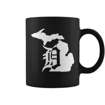 Michigan Mitten Old English D Detroit Tshirt Coffee Mug - Monsterry