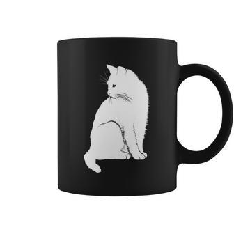 Minimalist Cute Black Cat Owner Feline Art Kitten Lover Gift Coffee Mug - Thegiftio UK