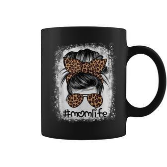 Mom Life Bleached Mom Life Leopard Messy Bun Coffee Mug - Thegiftio UK