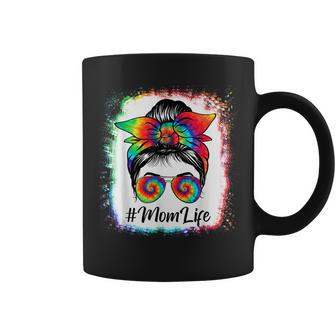 Mom Life Bleached Mom Life Tie Dye Messy Bun Coffee Mug - Thegiftio UK