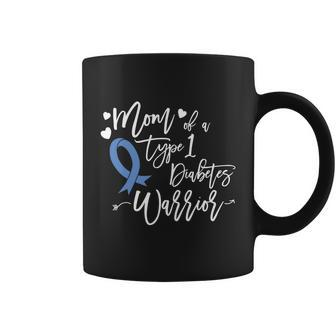 Mom Of A Type1 Diabetes Warrior T1 Gift For Mother Ribbon Graphic Design Printed Casual Daily Basic Coffee Mug - Thegiftio UK