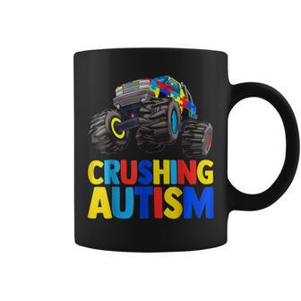 Monster Truck Crushing Austim Autism Awareness V2 Coffee Mug - Seseable