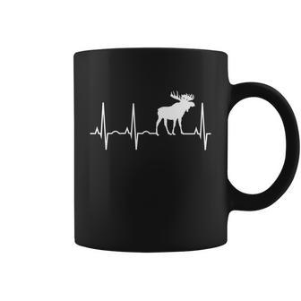 Moose Gift Moose Lover Gift Funny Gift Moose Heartbeat Gift Coffee Mug - Monsterry AU