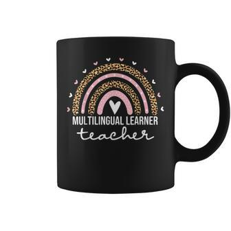 Multilingual Learner Teacher Leopard Rainbow Multilingual Coffee Mug - Thegiftio UK