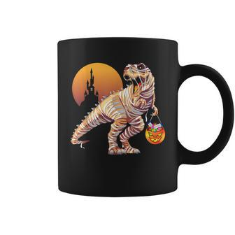Mummy T-Rex Dinosaur Trick Or Treat Halloween Coffee Mug - Seseable