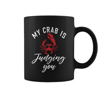 My Crab Is Judging You Funny Crab Owner Funny Gift Graphic Design Printed Casual Daily Basic Coffee Mug - Thegiftio UK