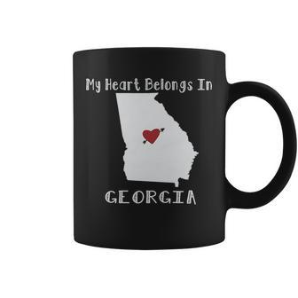 My Heart Belongs In Georgia Graphic Design Printed Casual Daily Basic Coffee Mug - Thegiftio UK