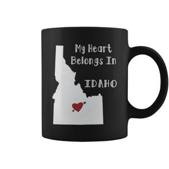 My Heart Belongs In Idaho Graphic Design Printed Casual Daily Basic Coffee Mug - Thegiftio UK
