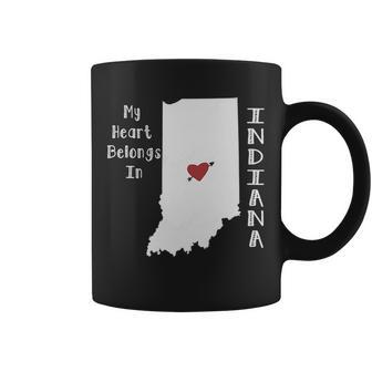 My Heart Belongs In Indiana T-Shirt Graphic Design Printed Casual Daily Basic Coffee Mug - Thegiftio UK