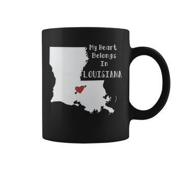 My Heart Belongs In Louisiana Graphic Design Printed Casual Daily Basic Coffee Mug - Thegiftio UK