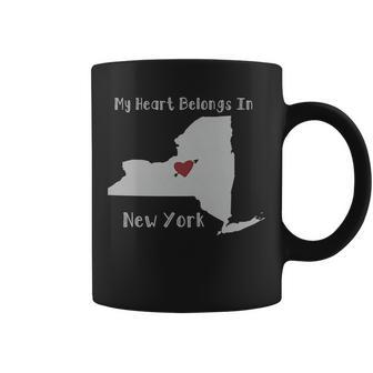 My Heart Belongs In New York Graphic Design Printed Casual Daily Basic Coffee Mug - Thegiftio UK