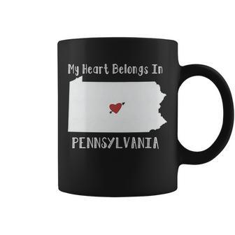 My Heart Belongs In Pennsylvania Graphic Design Printed Casual Daily Basic Coffee Mug - Thegiftio UK