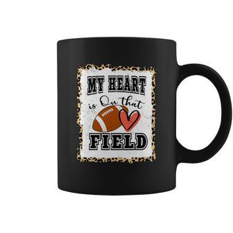My Heart Is On The Field Cute Leppard Football Mom Tshirt Coffee Mug - Monsterry AU