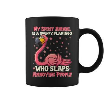 My Spirit Animal Is A Grumpy Flamingo Coffee Mug - Monsterry