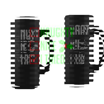 Naughty Nice I Tried Christmas Tshirt Coffee Mug - Monsterry