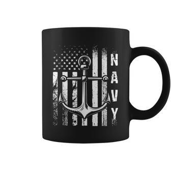 Navy Anchor And Us Flag Coffee Mug - Thegiftio UK