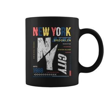 New York City Brooklyn Abstract Tshirt Coffee Mug - Monsterry