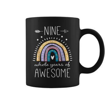 Nine Whole Years Of Awesome 9 Year Old Gifts 9 Bday Rainbow Coffee Mug - Thegiftio UK