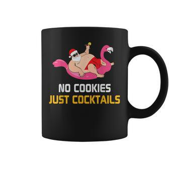 No Cookies Just Cocktails Funny Santa Christmas In July Coffee Mug - Seseable