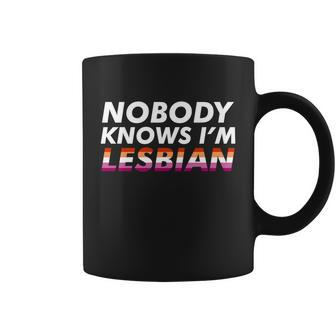Nobody Knows Im Lesbian Pride Gender Lgbt Cute Gift Graphic Design Printed Casual Daily Basic Coffee Mug - Thegiftio UK