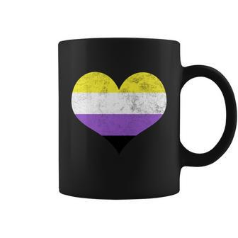 Noncute Giftbinary Heart Flag Pride Identity Lgbt Noncute Giftbinary Graphic Fun Coffee Mug - Thegiftio UK