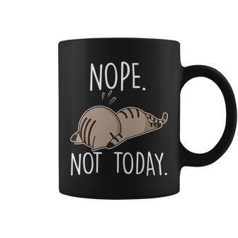 Nope Not Today Funny Lazy Cat Tshirt Coffee Mug - Monsterry DE
