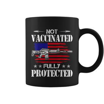 Not Vaccinated Full Not Vaccinated Fully Protected Pro Gun Anti Vaccine Coffee Mug - Monsterry